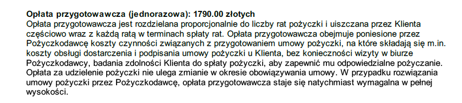 pozaodsetkowe koszty kredytu
