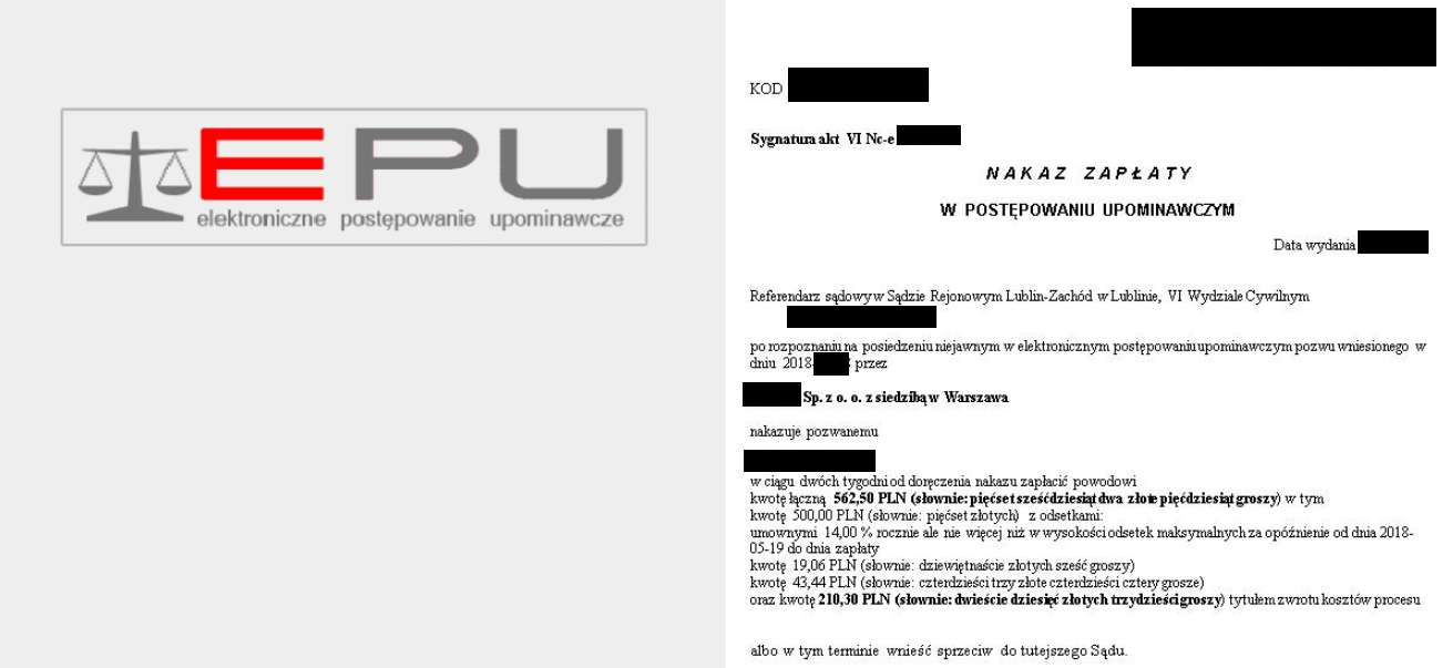 jak napisać sprzeciw od nakazu zapłaty