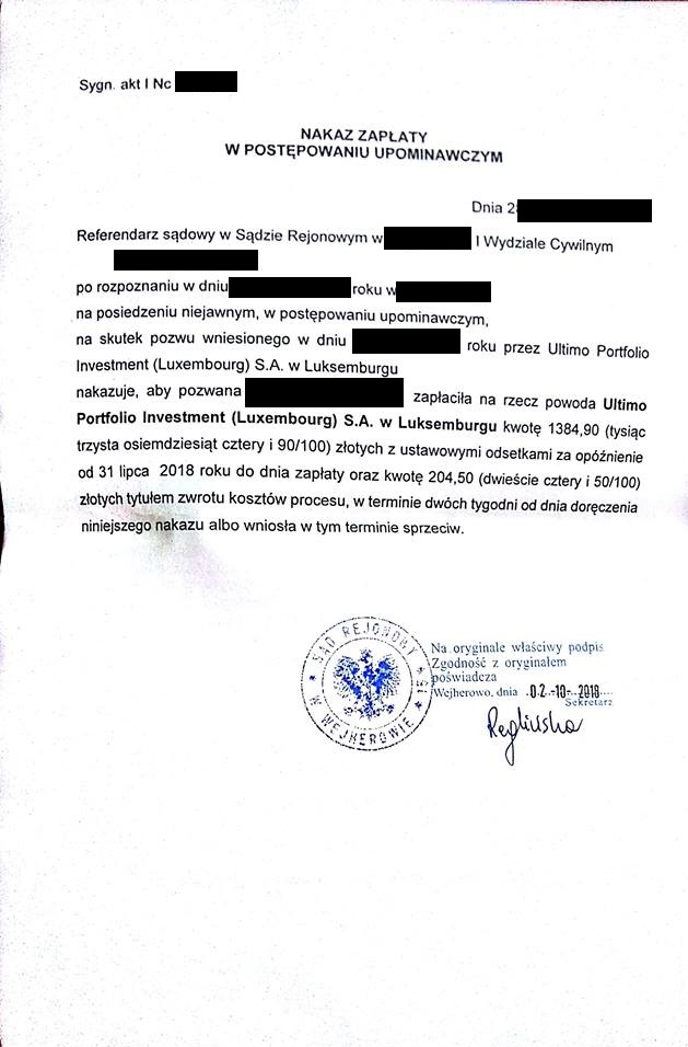 nakaz Ultimo