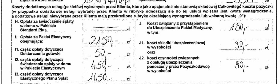 Fragment umowy Provident
