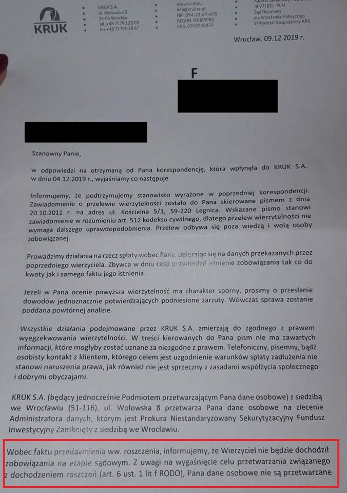przedawnienie kredytu