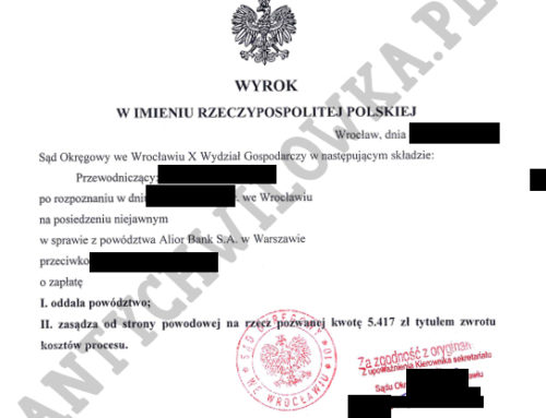 Kredyt dla firmy – Alior Bank przegrywa sprawę o 89 803,86 zł