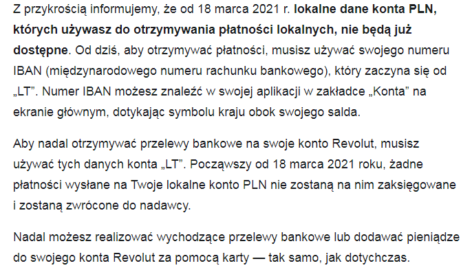 zmiany w Revolut