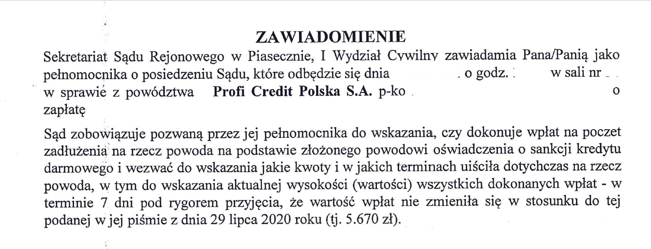 Dług Profi Credit