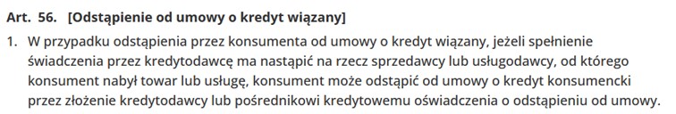 odstąpienie od umowy o kredyt wiązany odstąpienie od umowy o kredyt wiązany