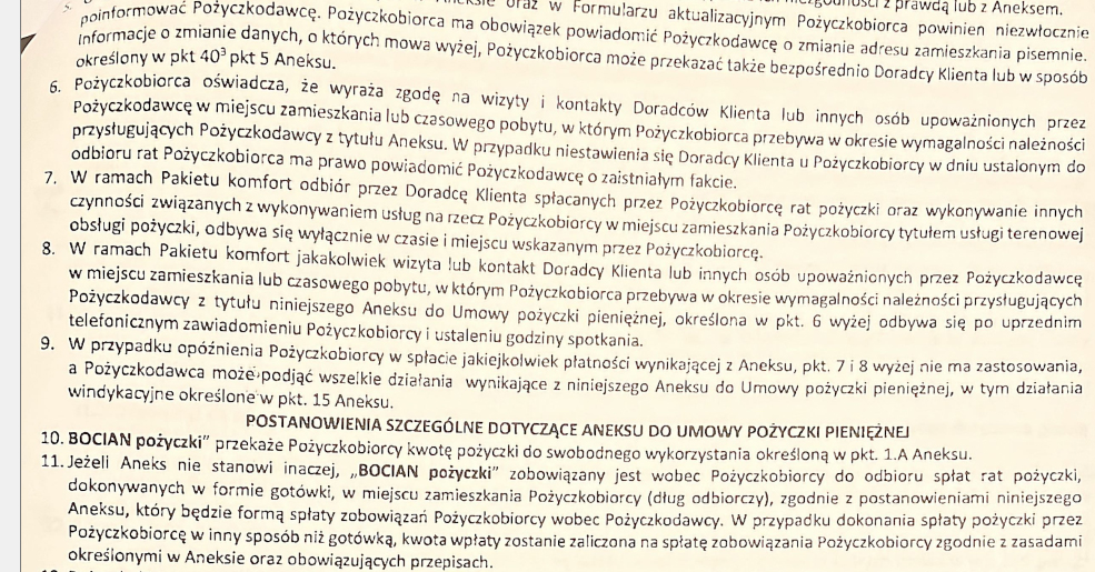 umowa Bocian Pożyczki umowa Bocian Pożyczki