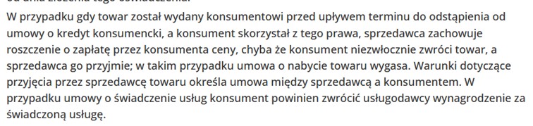zwrot towaru po odstąpieniu od umowy