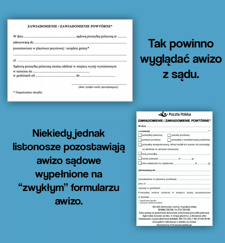 awizo z sądu